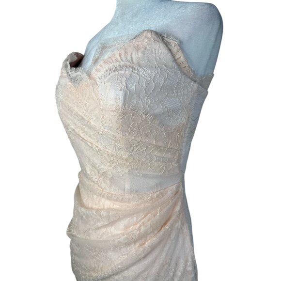 NBD Rosha Mini Dress in Blush Pink Small New Womens Lace Strapless - Picture 8 of 11